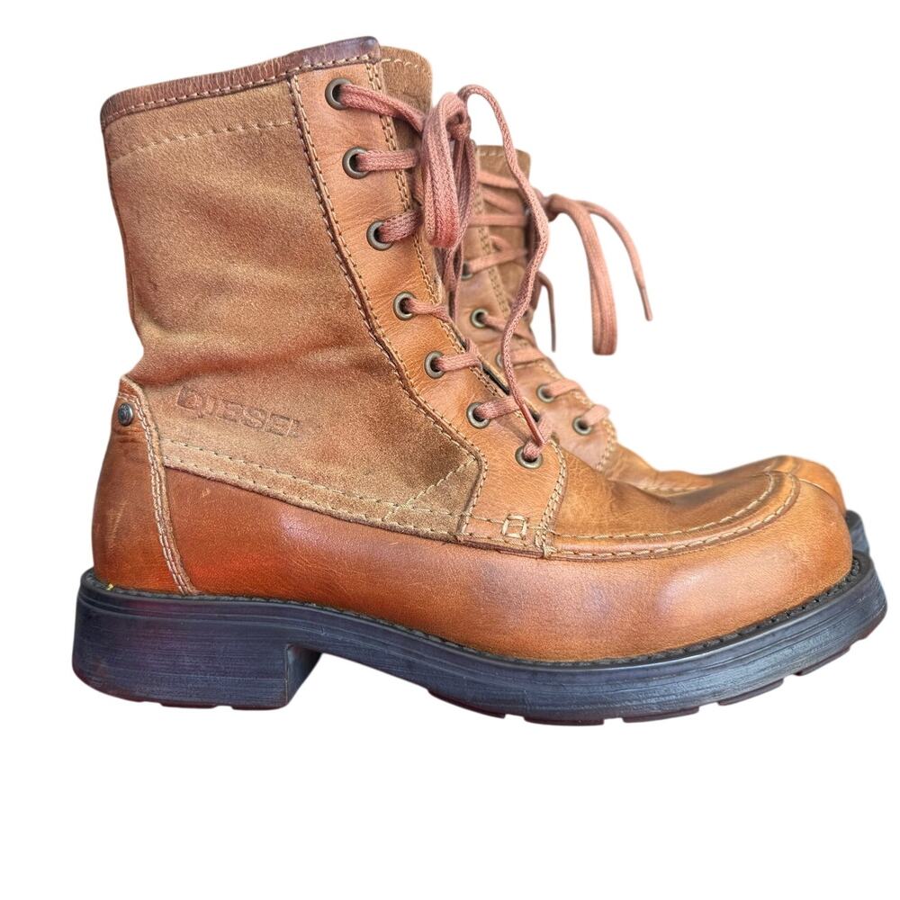 Vintage Diesel Y2K Archive Suede Leather Utility Boots Men's EU 41 US 8 Gorp